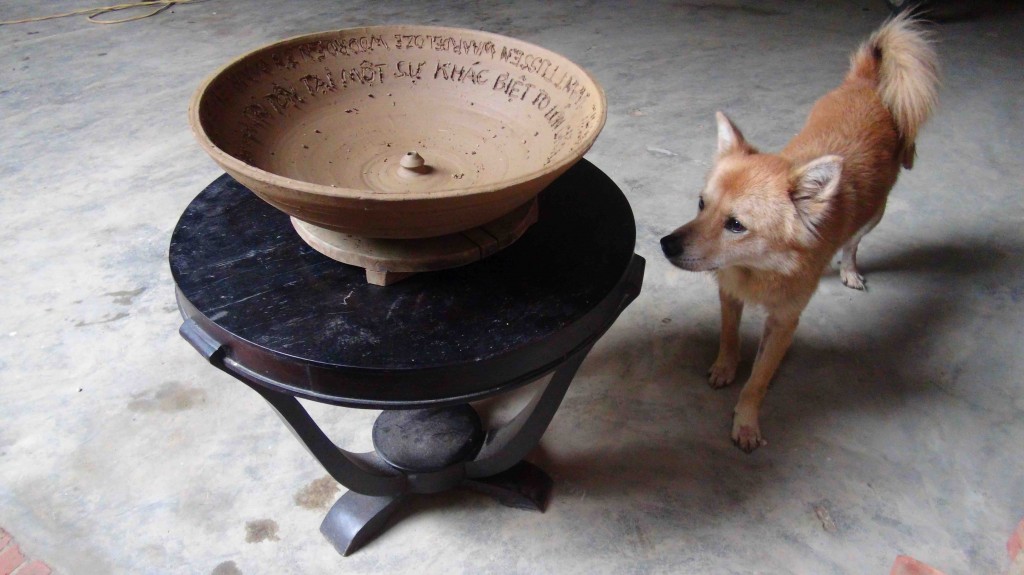 Kien, waakhond van keramiekmuseum Thanh Ha